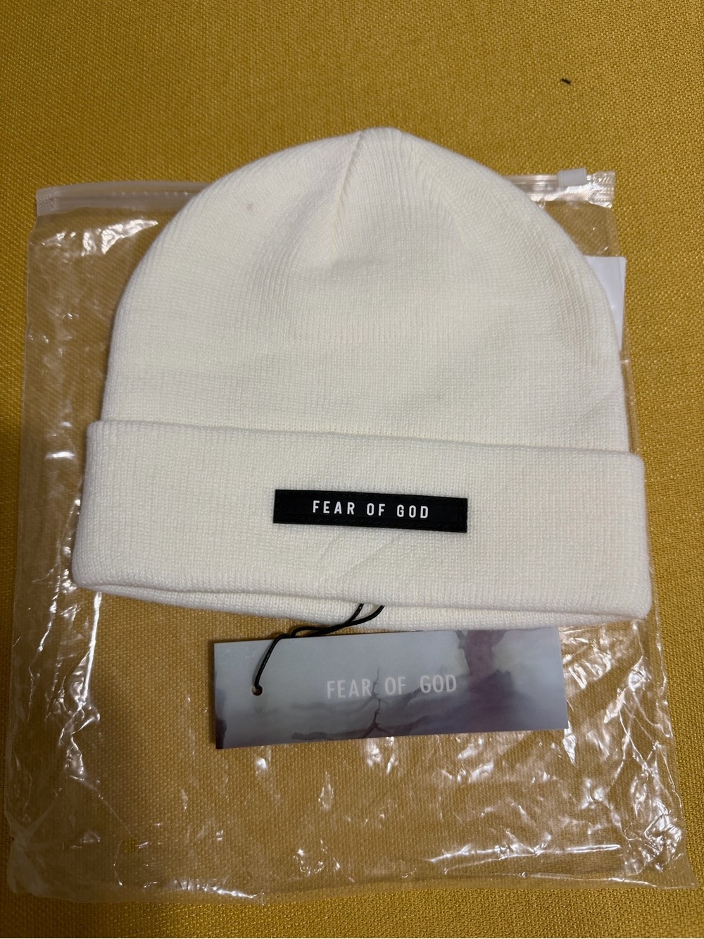 Fear of God Cream Folded Cuff Beanie
